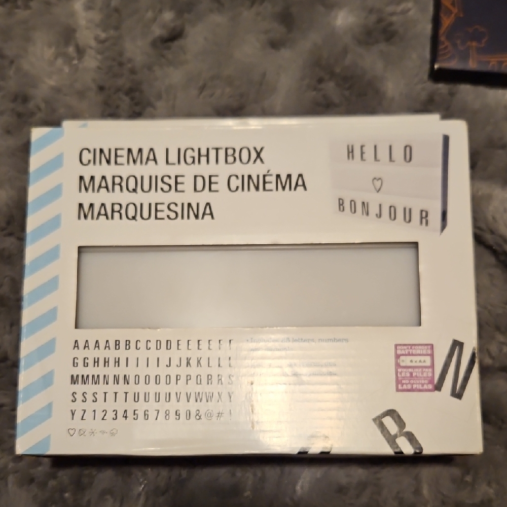 Cinema Lightbox with Letters